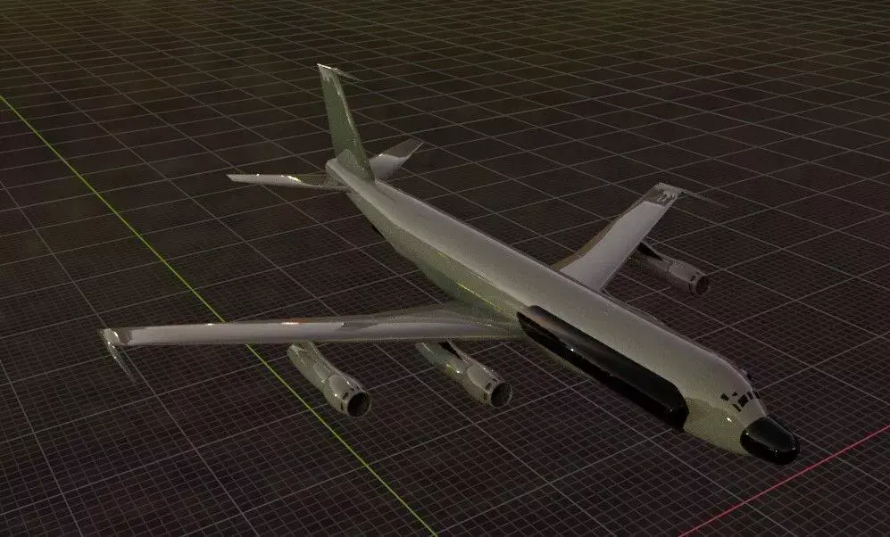 Fictional Quad Engine 1950s ELINT RC-137 Inspired Low-poly 3D model