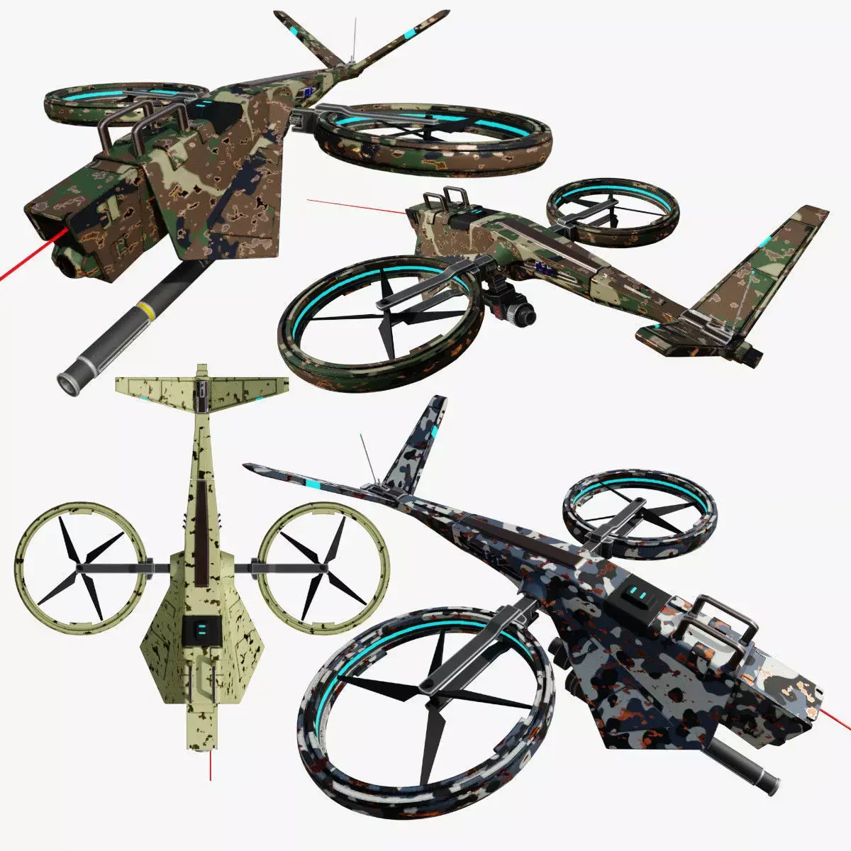 Military Hover Drone Low-poly 3D model purchase