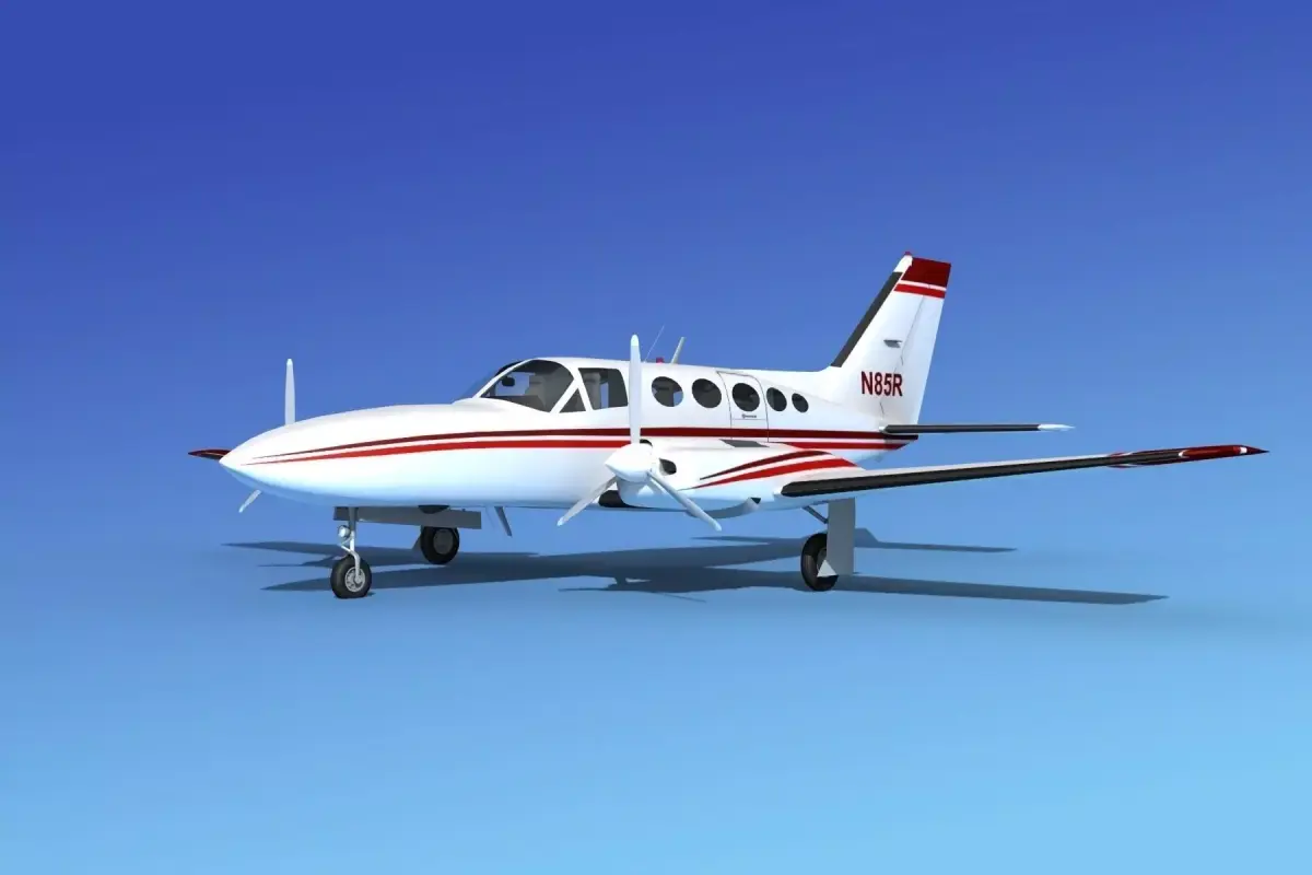 Cessna 414A Chancellor V08 3D model