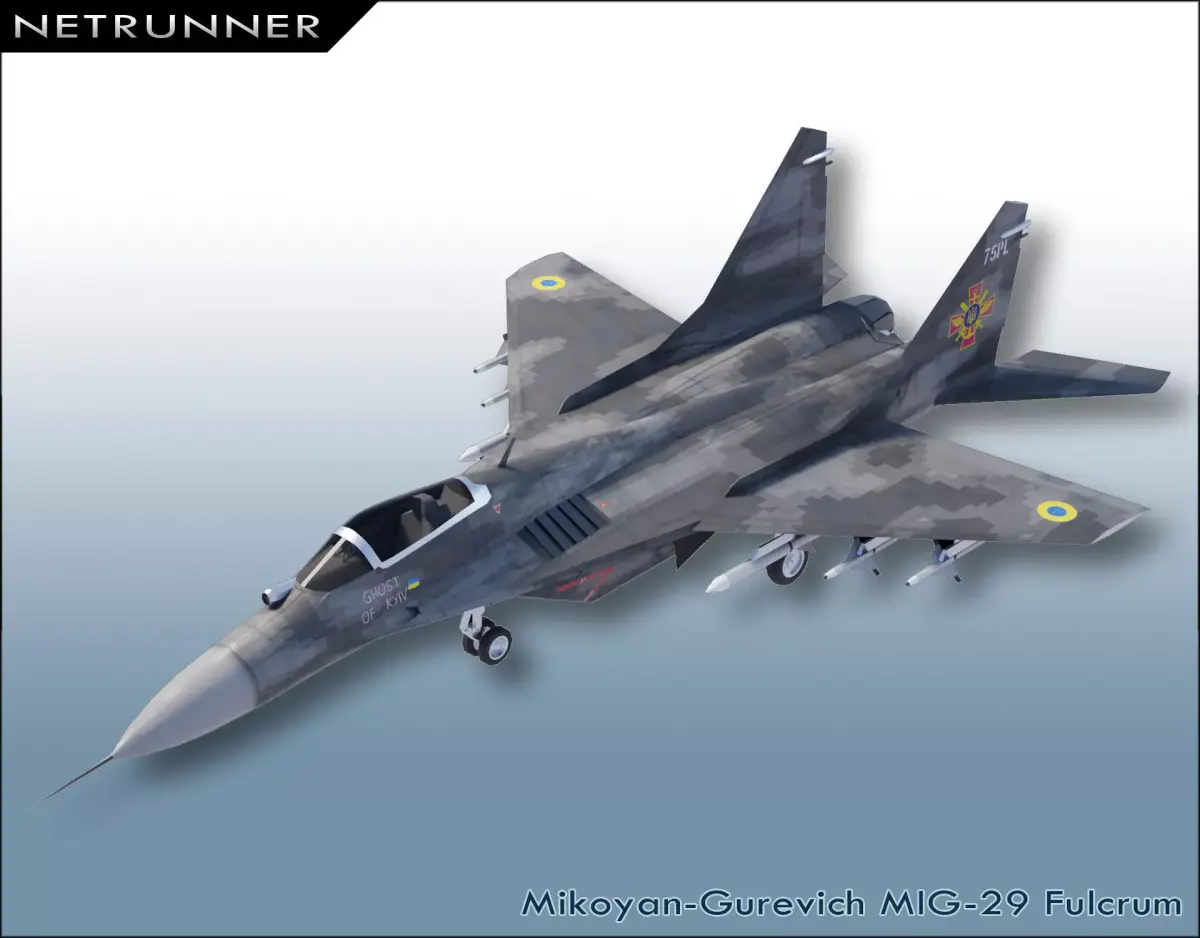 MIG-29 Fulcrum Ghost of Kyiv Low-poly 3D model