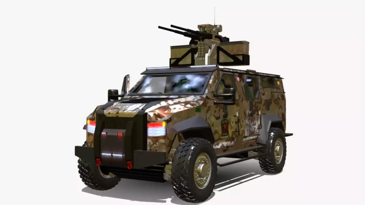 conceito veiculo blindado 4x4 Low-poly 3D model