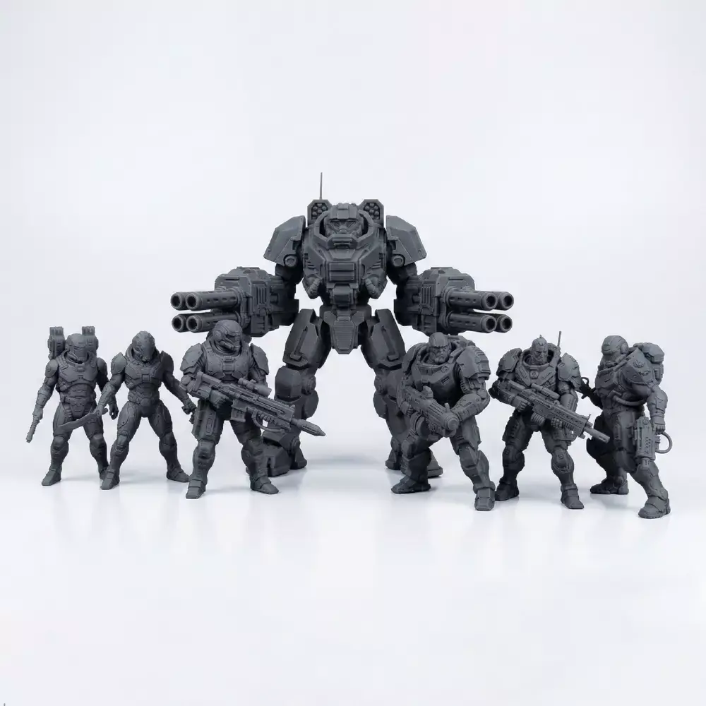 Futuristic Soldiers Miniature Set   3D print model