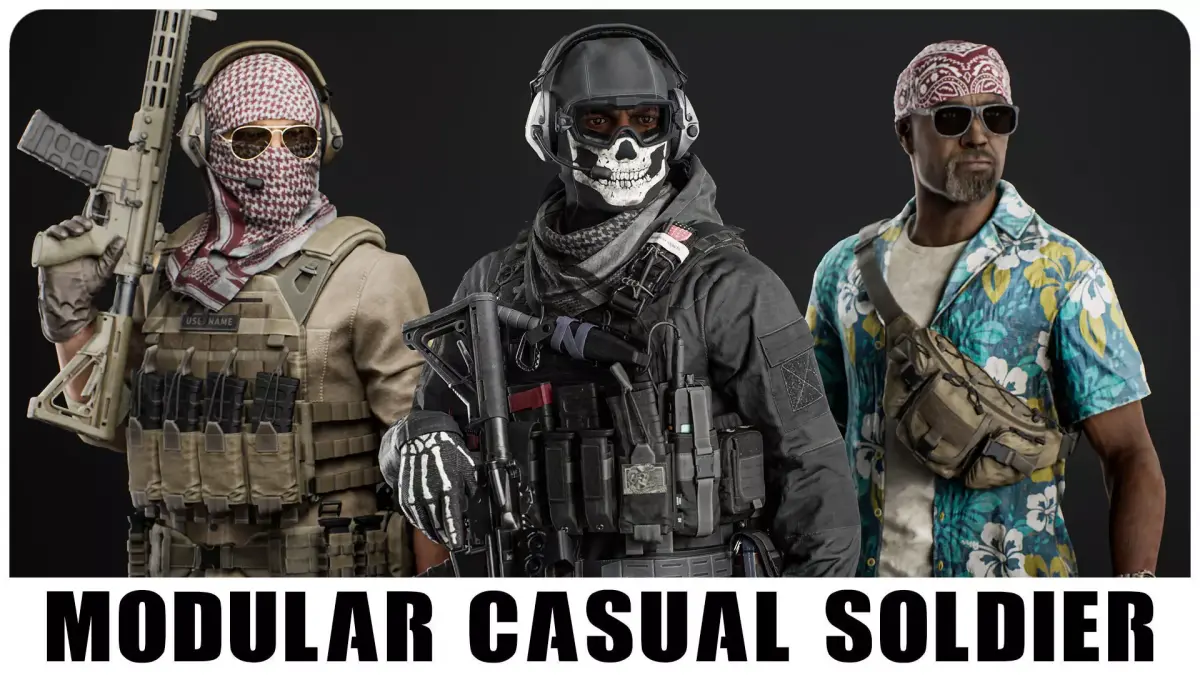 Modular PMC Character Low-poly 3D model purchase