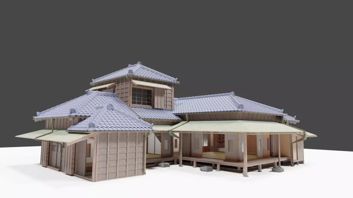 Japanese famouse writers house Kagyu-an built in early 20C 3D model