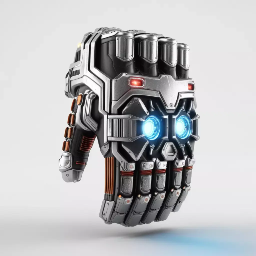 Futuristic Power Gauntlet Glowing Worn 3D model