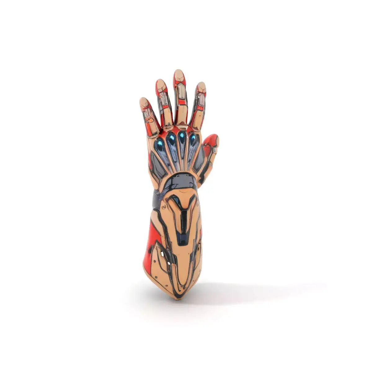 Futuristic Robotic Arm Model Pack with Articulated Fingers Low-poly 3D model