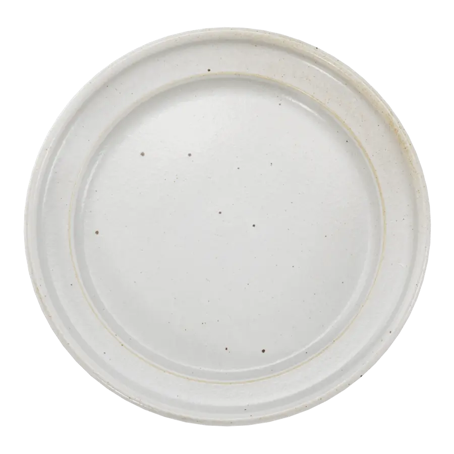  Speckled Ceramic Plate Model, White 
