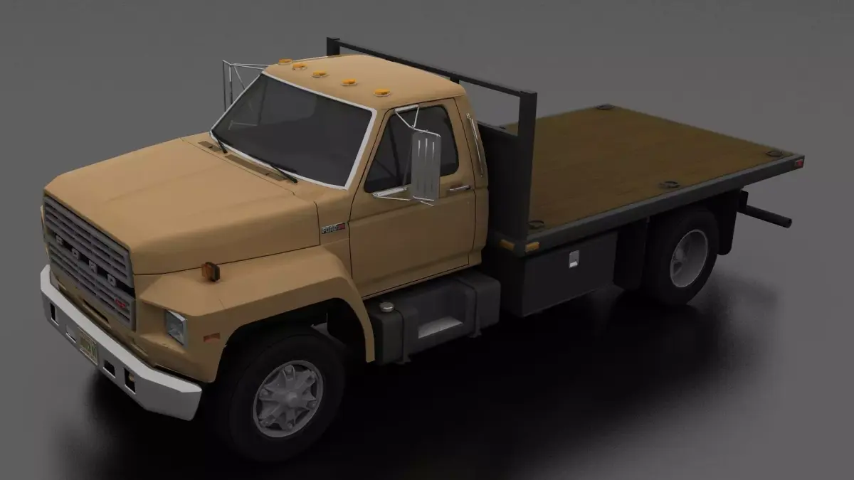 F-Series F-800 Flatbed Truck 1980 Low-poly 3D model