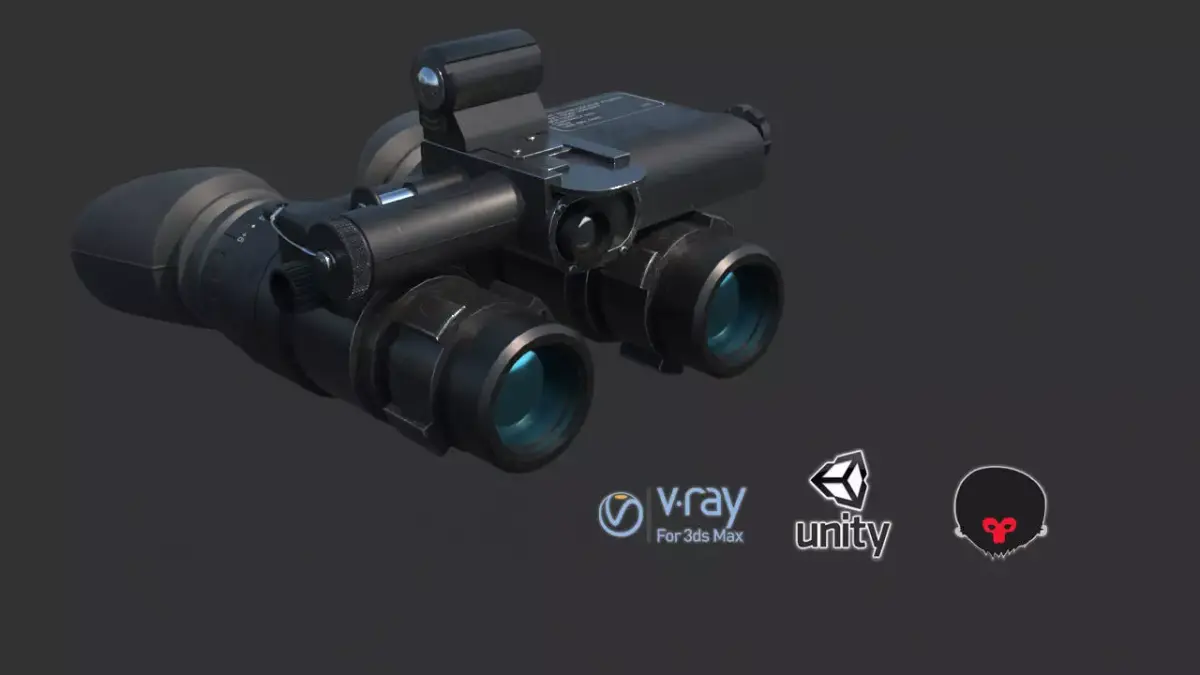 AN-PVS-23  Night vision goggles Low-poly 3D model