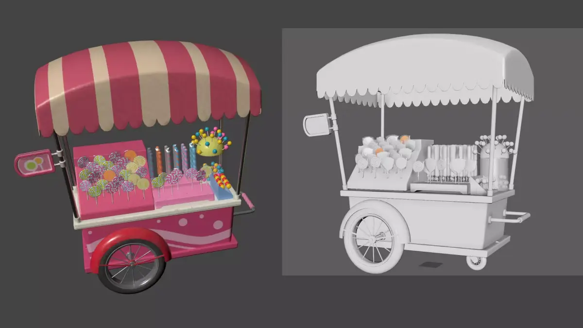 cart stall 3D model