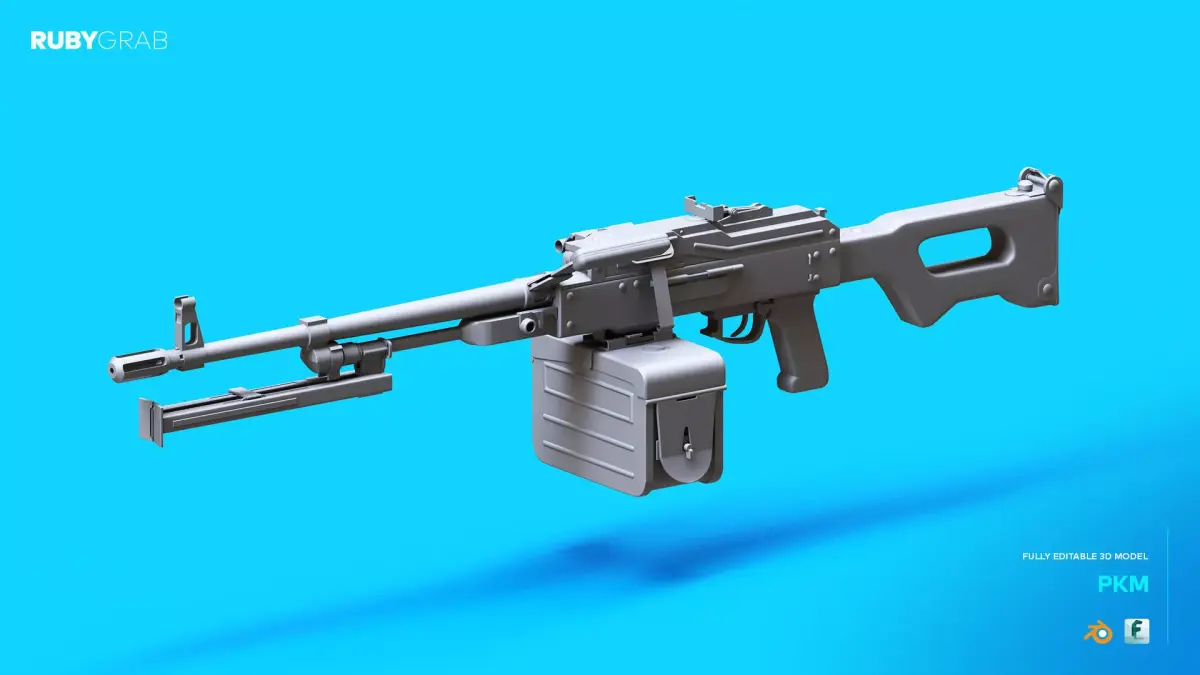 PKM Machine Gun 3D model get