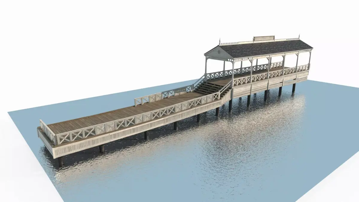 Building water walkways in the steam age 3D model