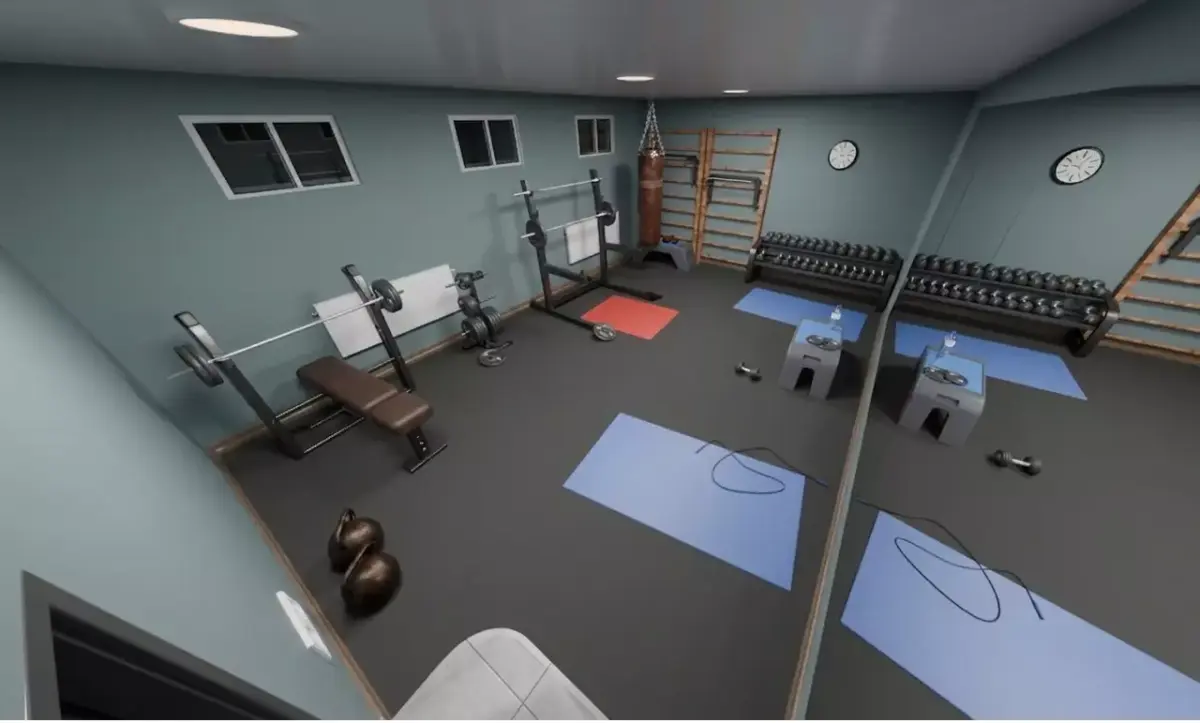 Basement Home Gym Interior Pack 3D model