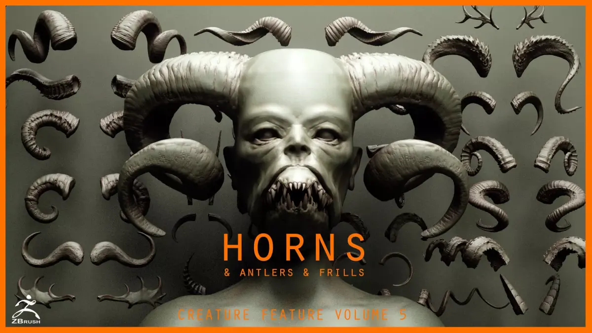 HORNS - 60 part IMM and VDM brush plus OBJs 3D model