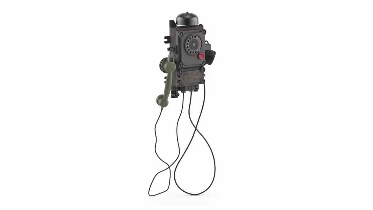 Vintage Mining Rotary Telephone 1940s 3D model