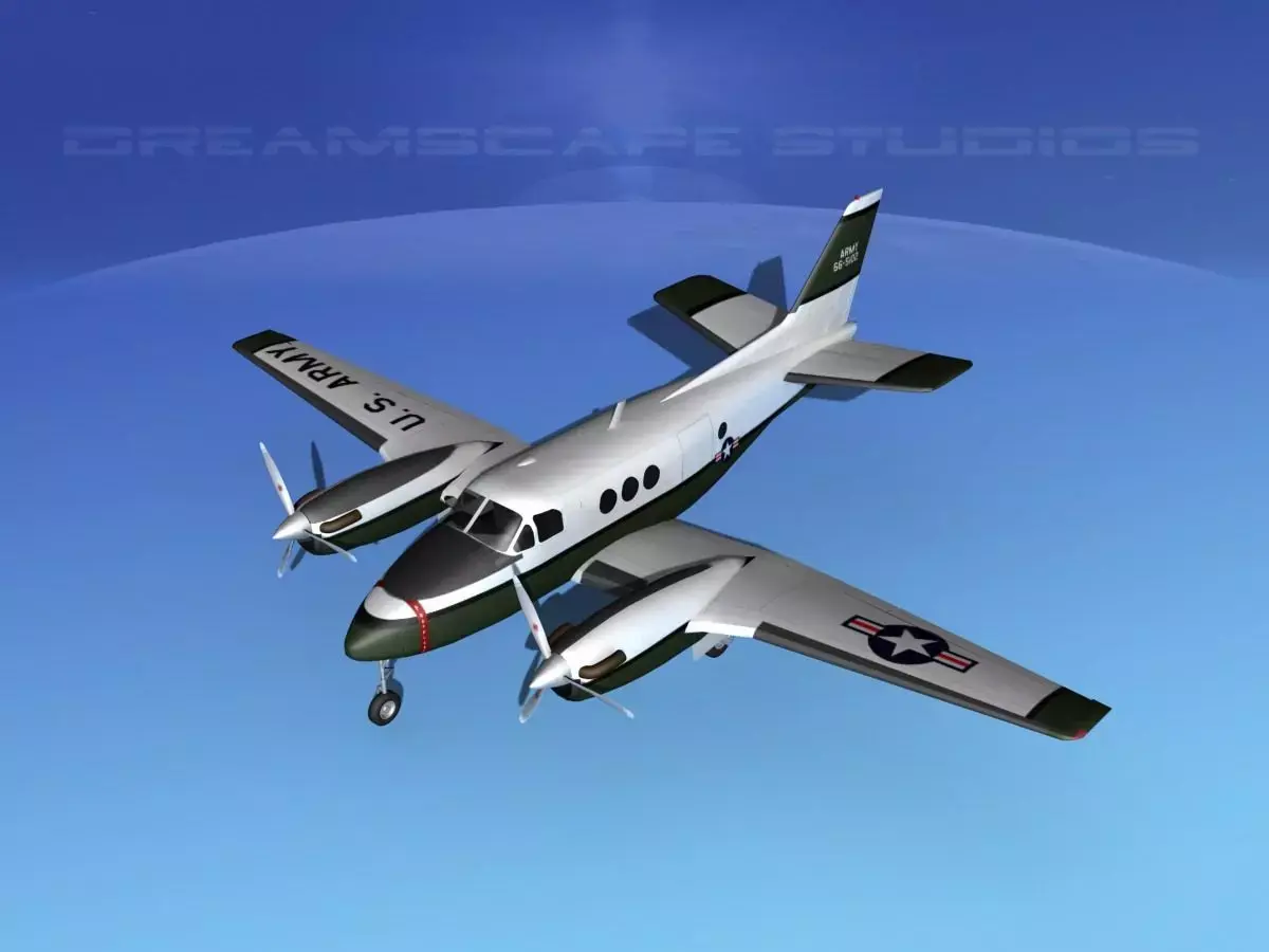Beechcraft C-6 Transport V01 US Army 3D model