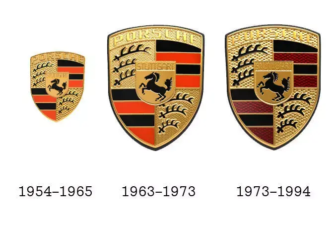 Porsche Old Logos Emblems Badges Crests Bundle Low-poly 3D model