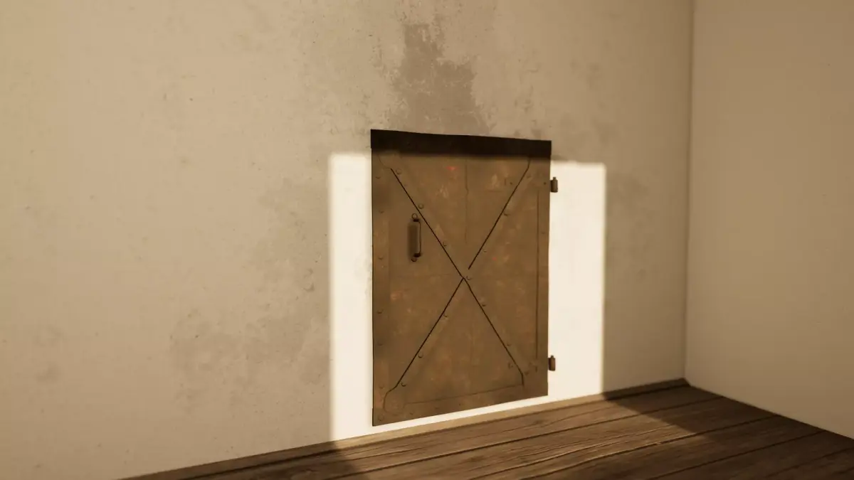 Iron stove door lid Low-poly 3D model