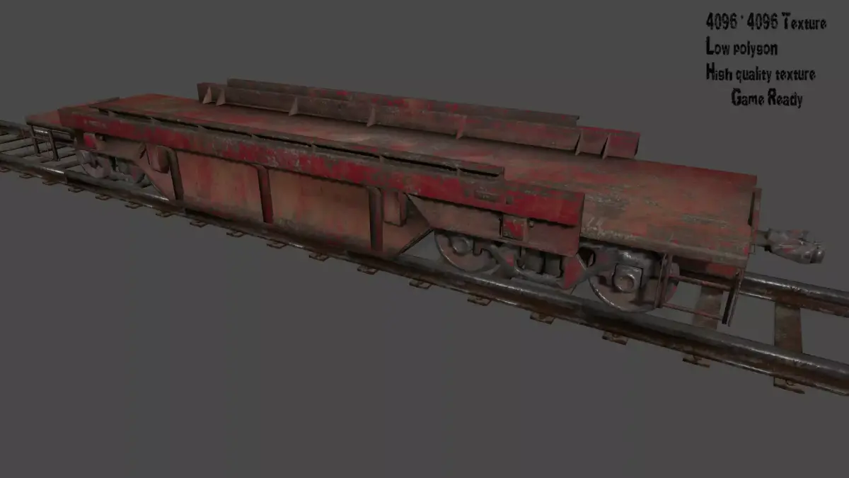 Train wooden ladder Low-poly 3D model