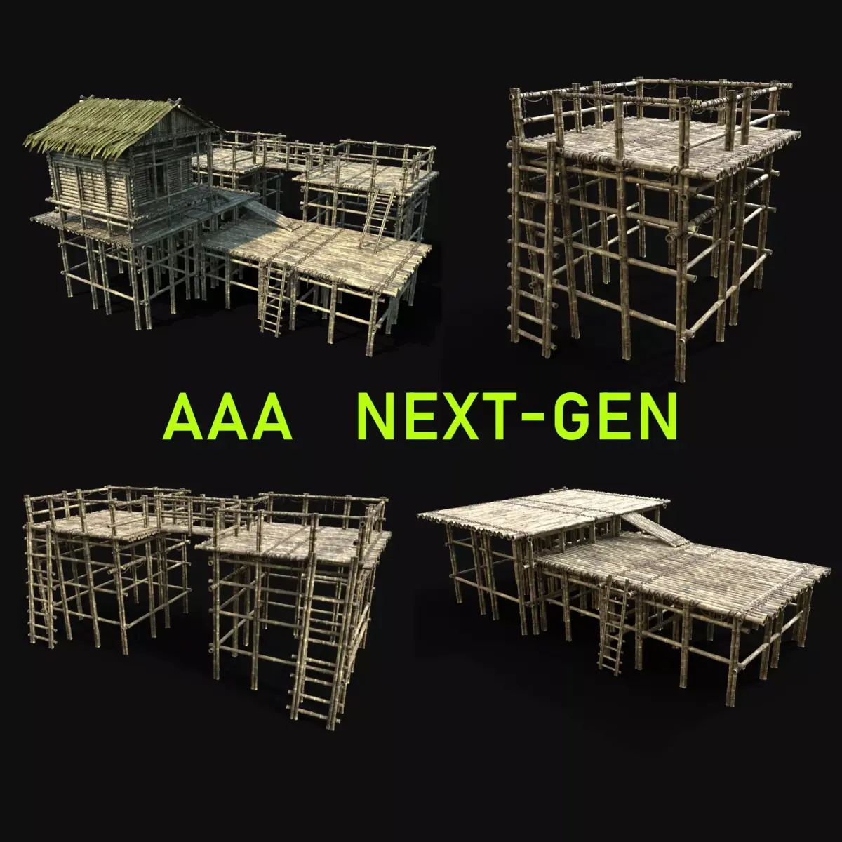 BAMBOO WATCHTOWER PIER CONSTRUCTION SURVIVAL BUILDER COLLECTION 