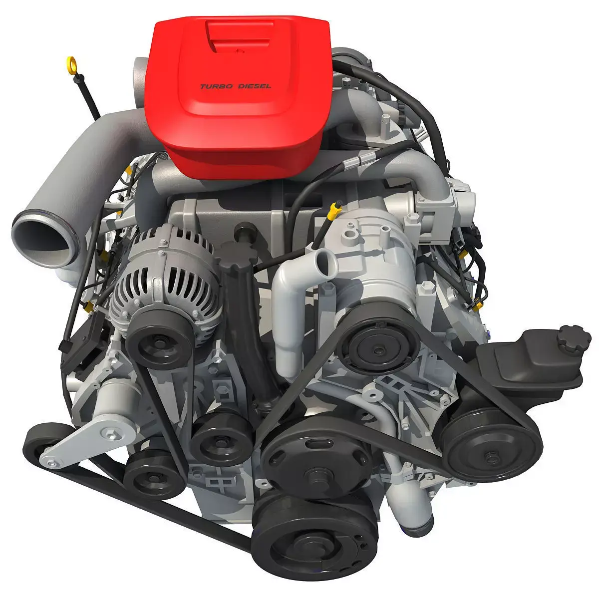 Red Car Engine 3D model