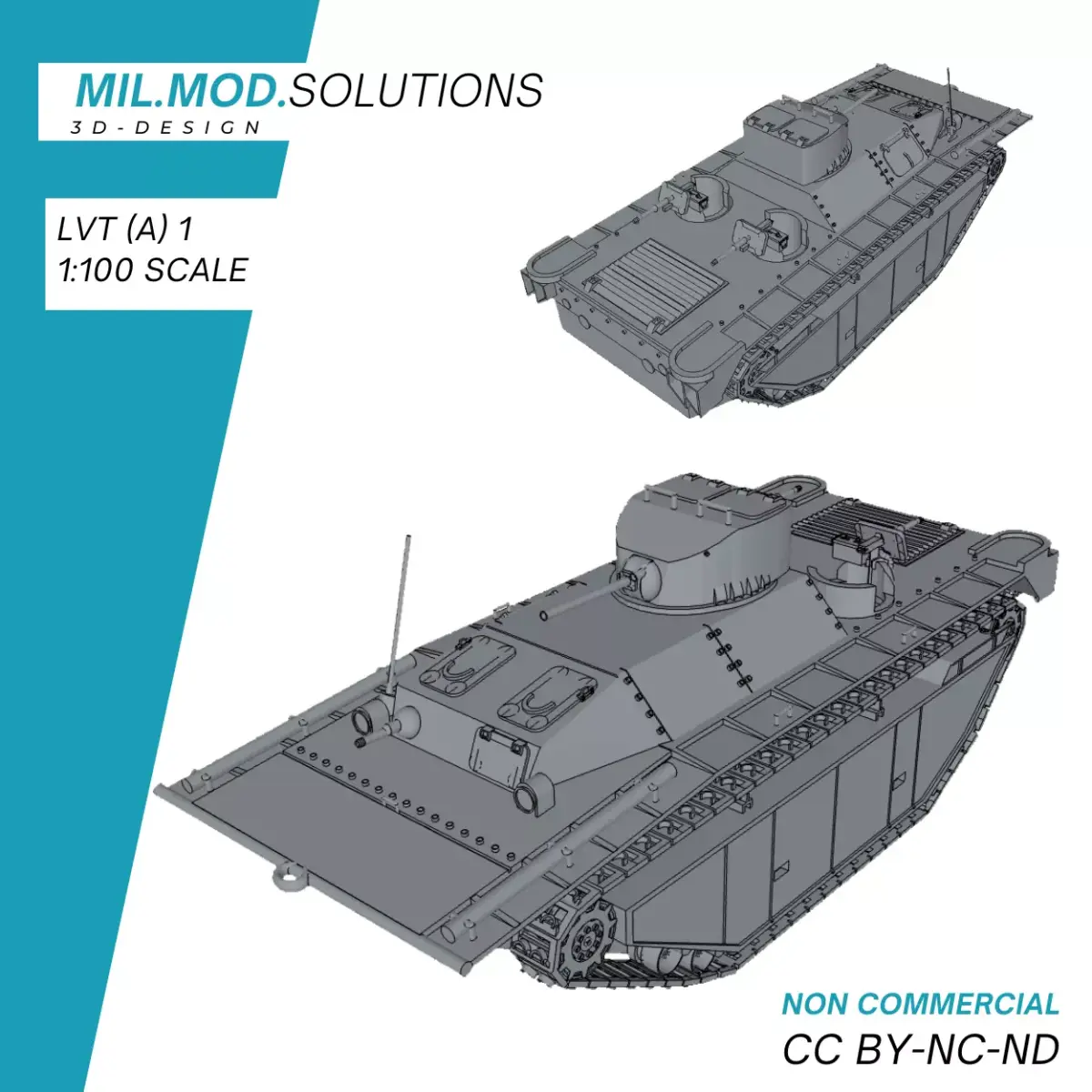 LVT1A Landing Vehicle Tracked  3D print model