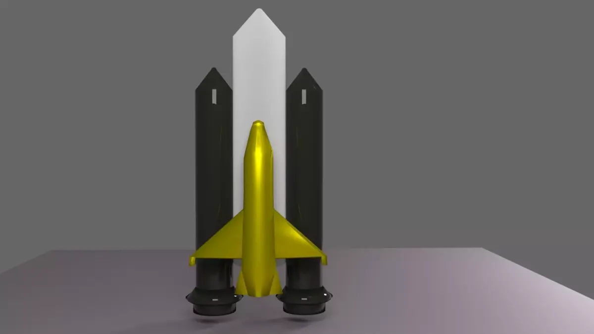 Rocket with jet Low-poly 3D model