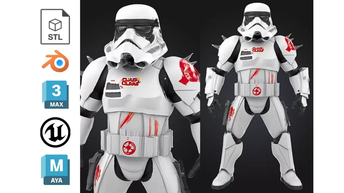 Spike Trooper Low-poly 3D model