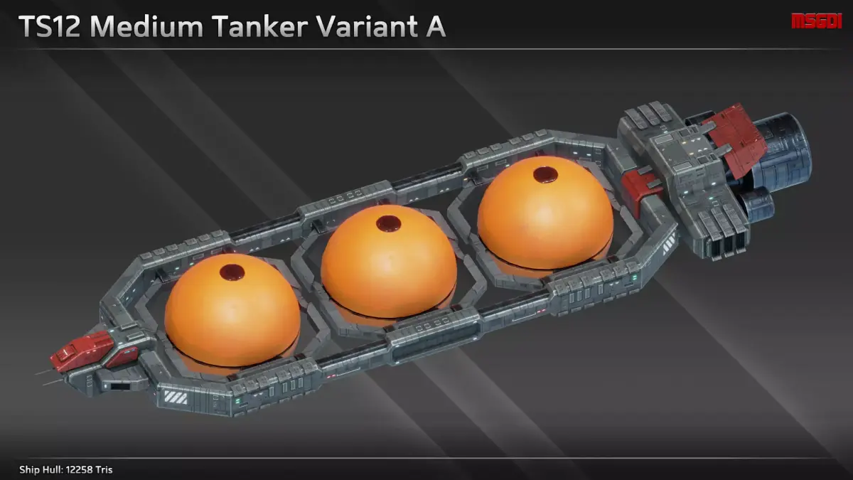 Spaceship TS12 Medium Tanker Low-poly 3D model