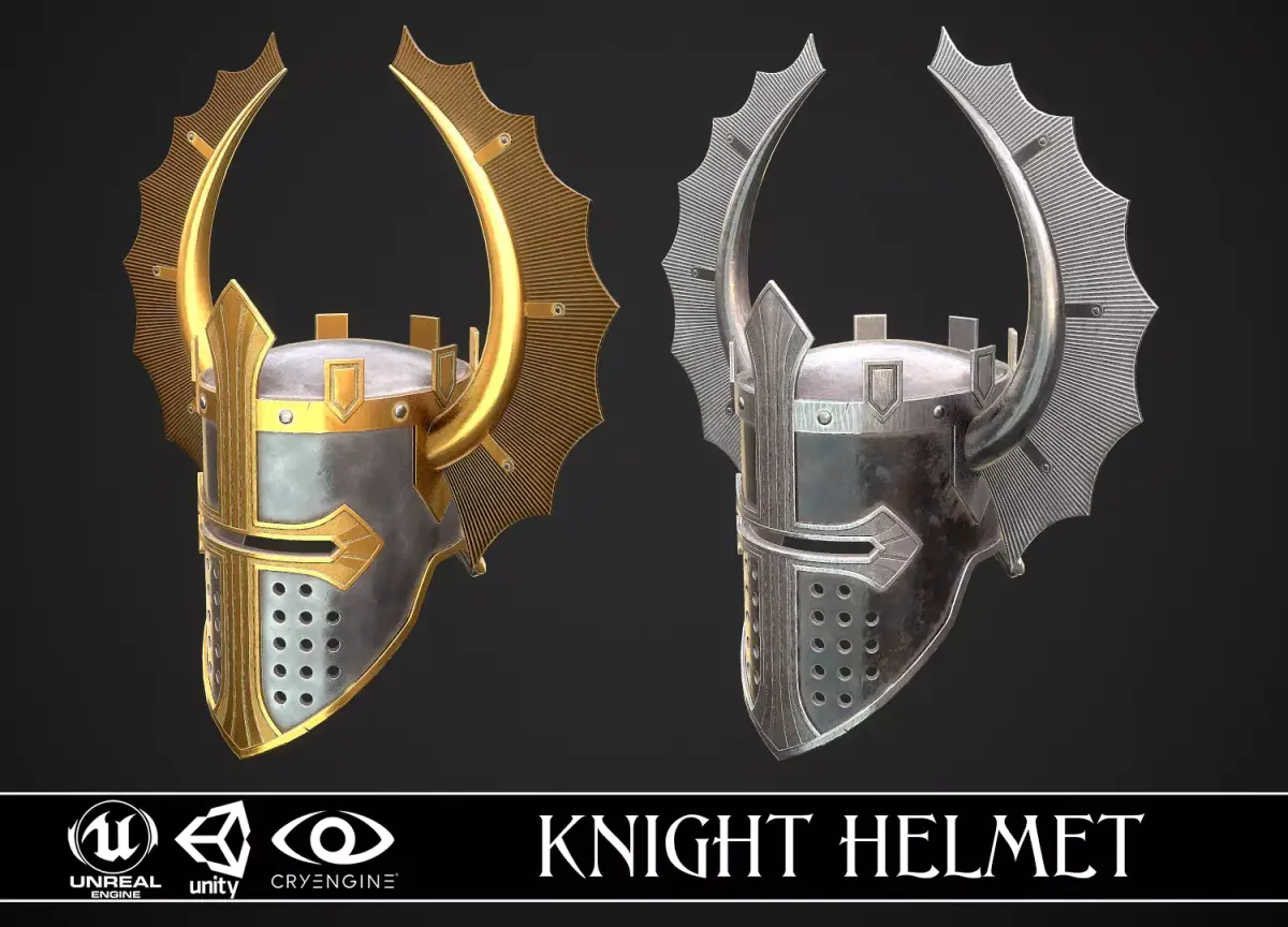 Knight Helmet 08 Low-poly 3D model