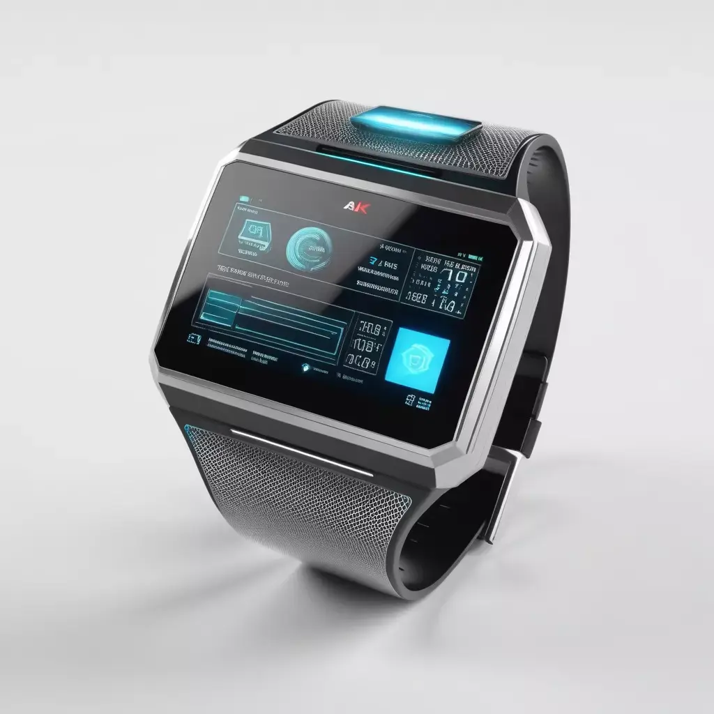 Futuristic Wrist Computer Holographic Display 3D model