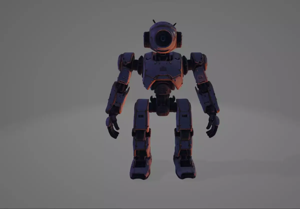  Futuristic Humanoid Robot Low-poly 3D model