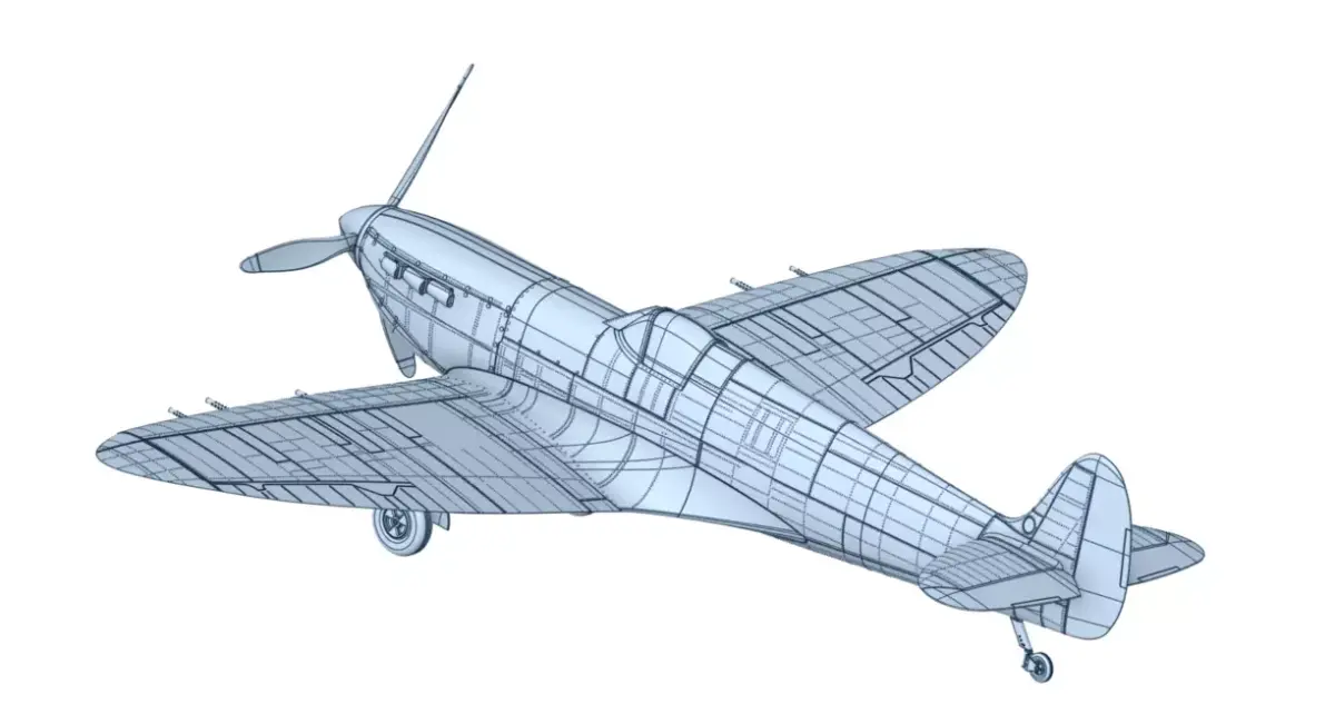 Supermarine Spitfire 1 by 24 Scale 3D Printable Model 3D print model