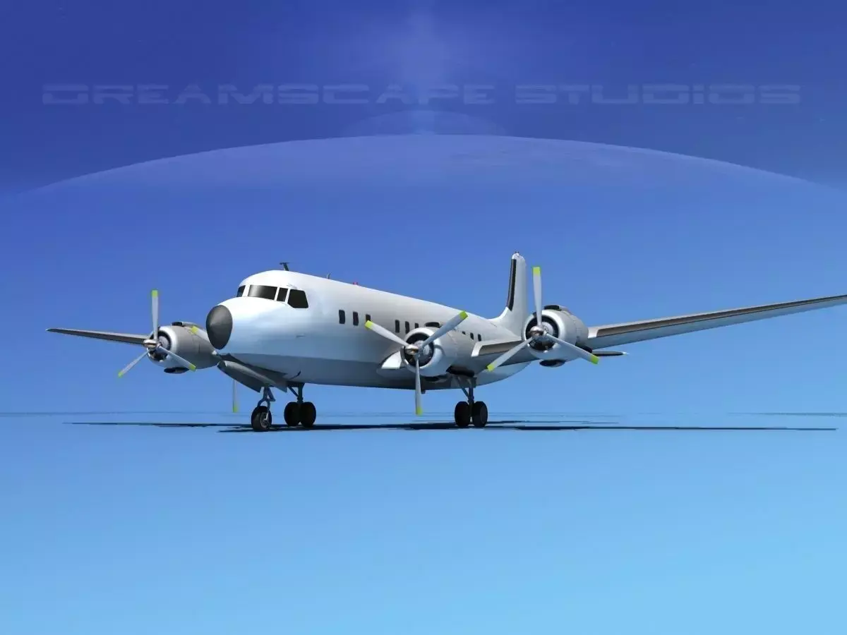 Douglas DC-7B Unmarked 3 3D model