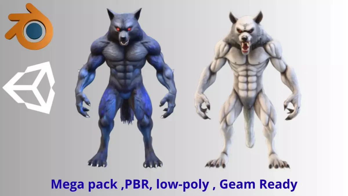  A formidable bipedal werewolf Free low-poly 3D model