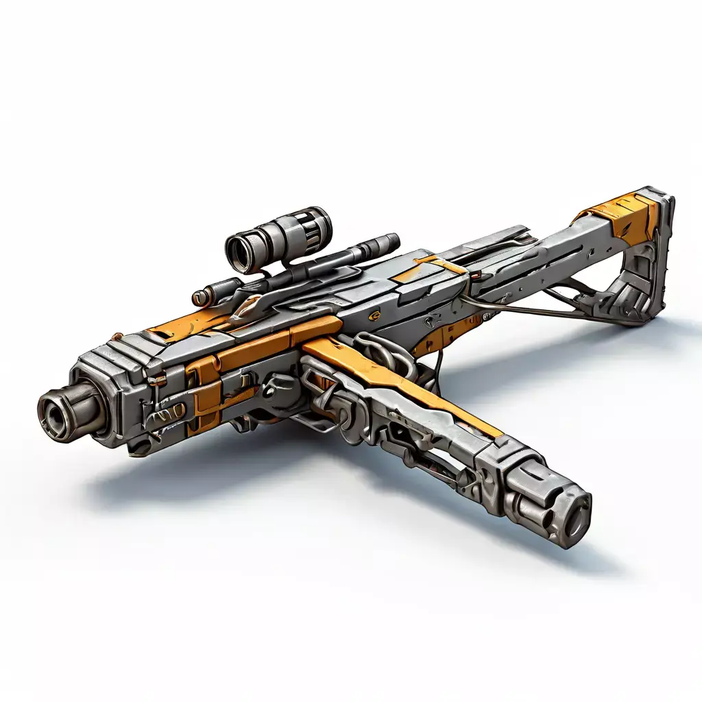 SciFi Futuristic Assault Rifle Low-poly 3D model