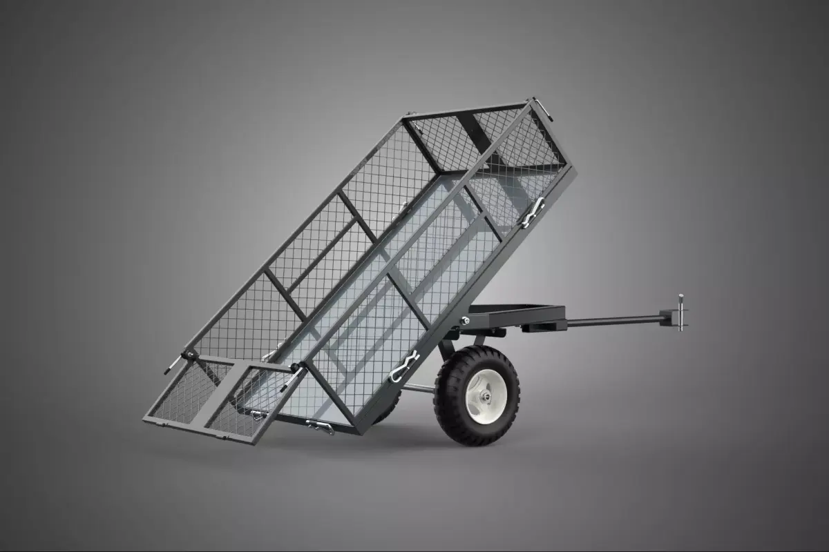 TIPPING HAULING WOOD DIRT DEBRIS CARGO TRAILER CART WAGON DOLLY 3D model