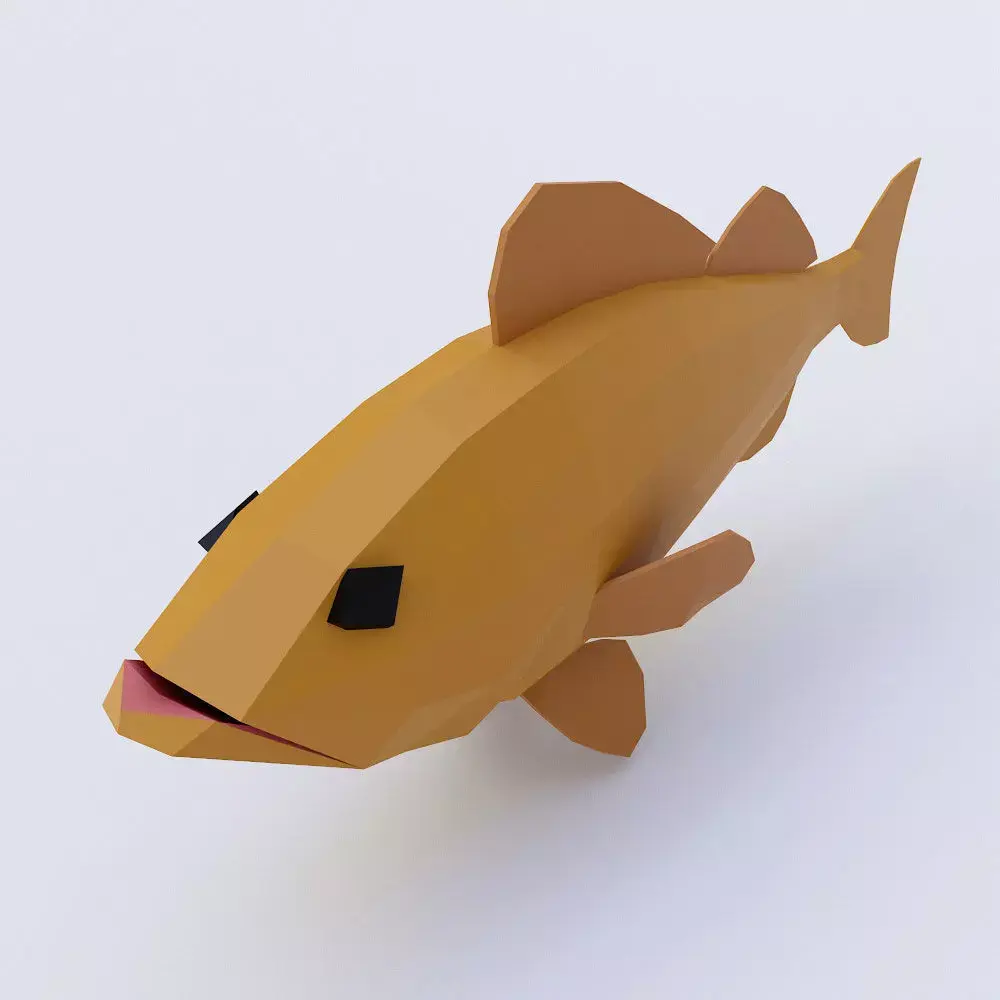 Brown rock fish low poly 3d model  Low-poly 3D model
