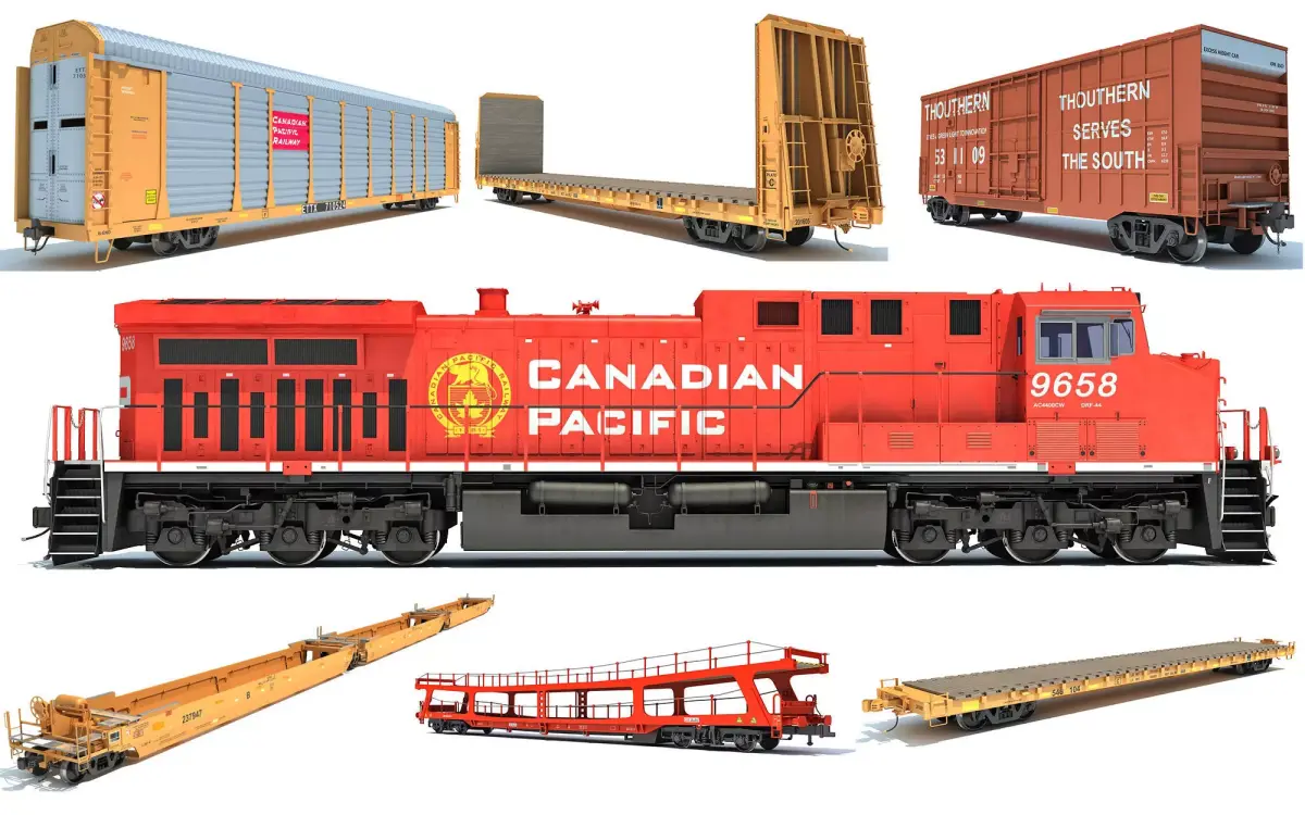 Canadian Pacific Freight Train 3D Model Pack
