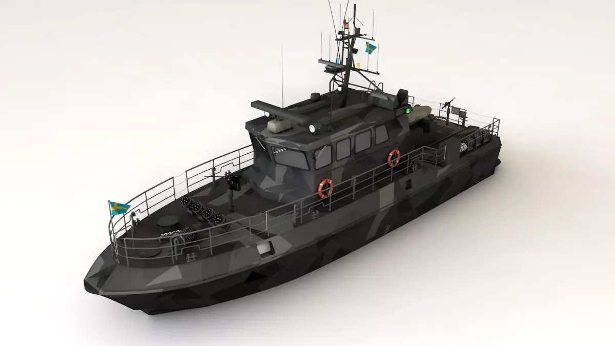 Military Patrol Boat 3D model Low-poly 3D model