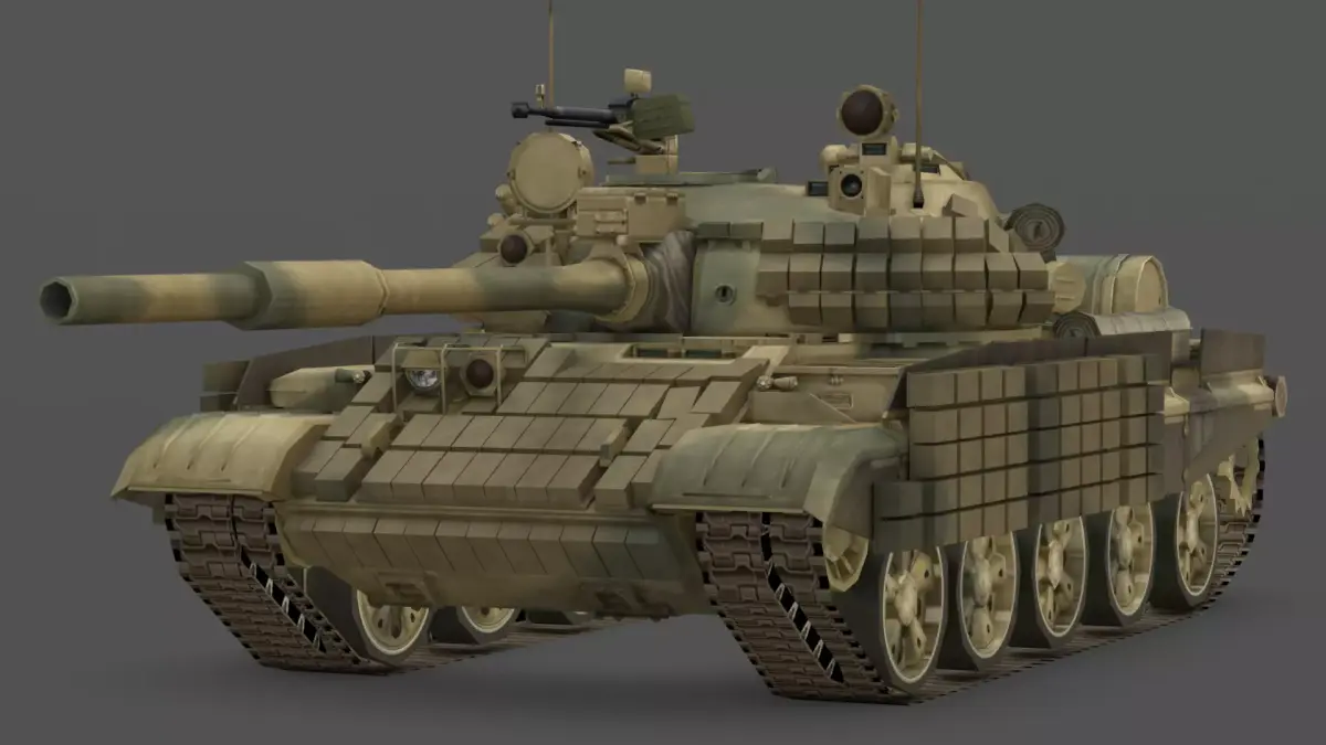 T-62MV Main Battle Tank 3D Model Soviet Cold War Modernized Low-poly 3D model