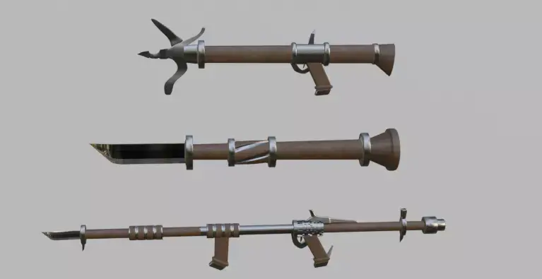 Low Poly Gunblade 3D model