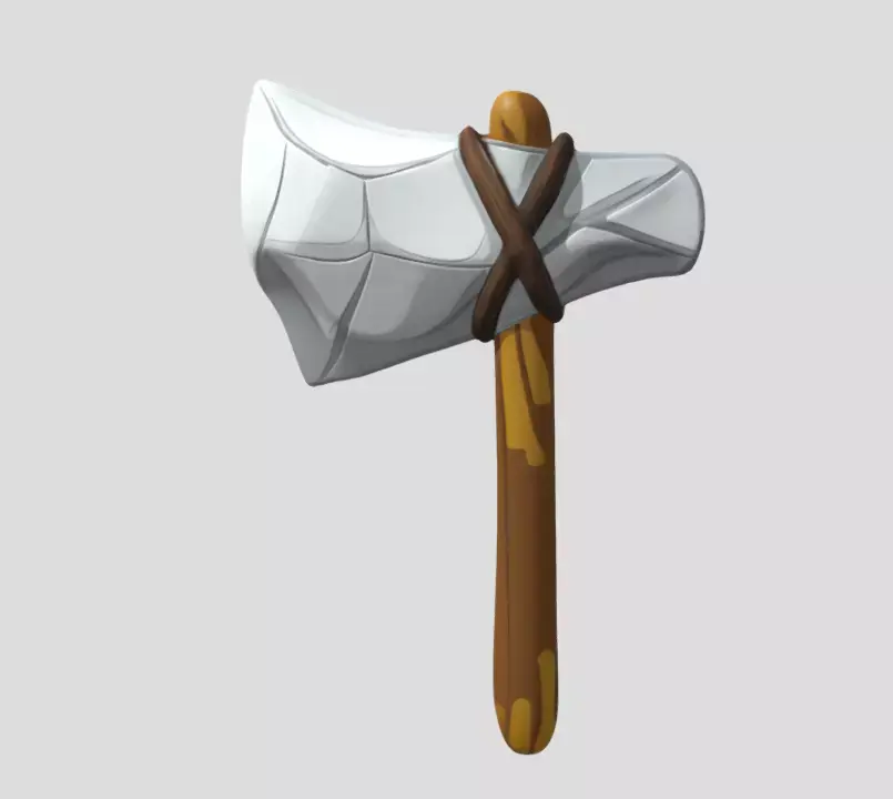 Cartoon Stone Axe 3D Model PBR Textured Stylized Prop Low-poly 3D model