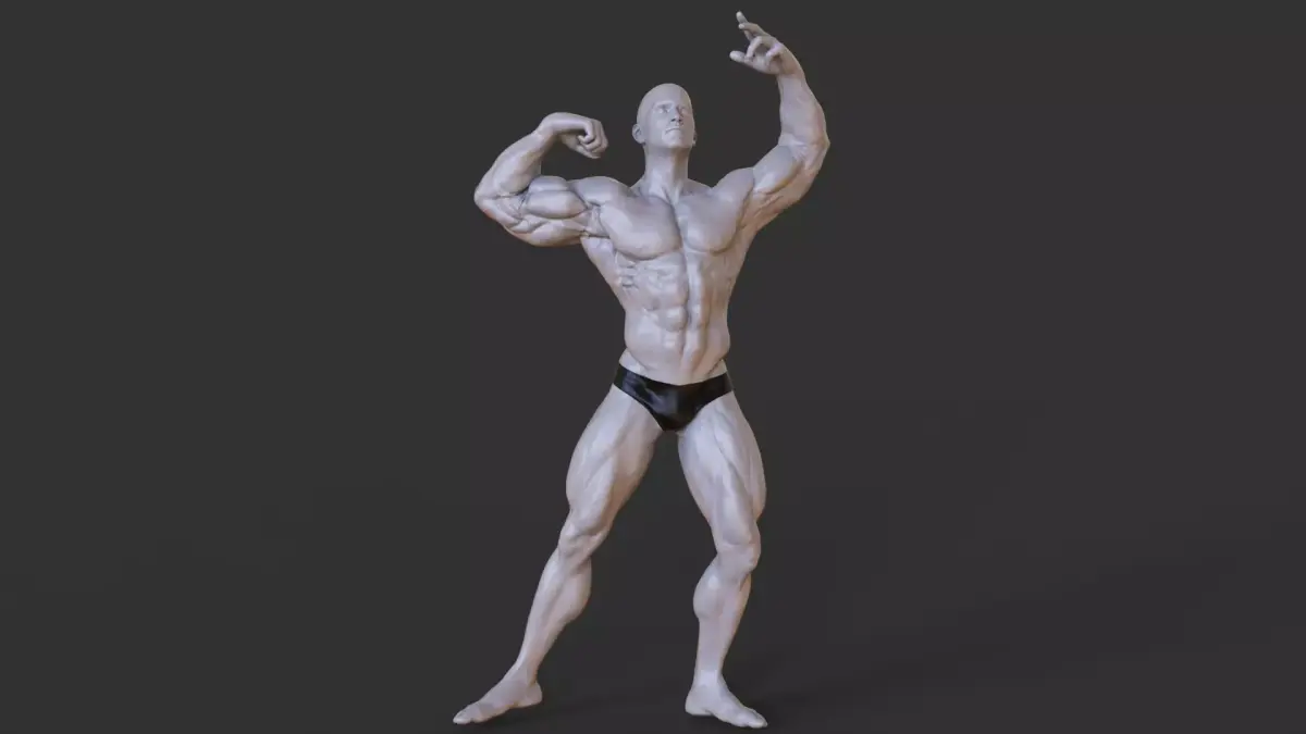 Bodybuilder Pose 3D print model 5
