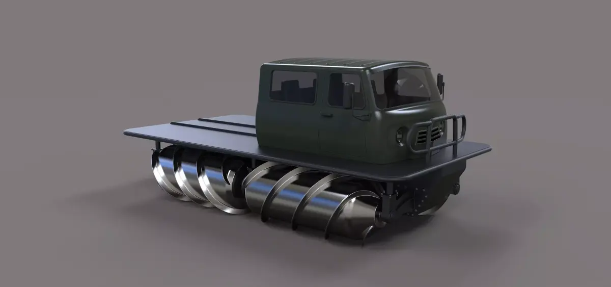Screw terrain vehicle 3D model