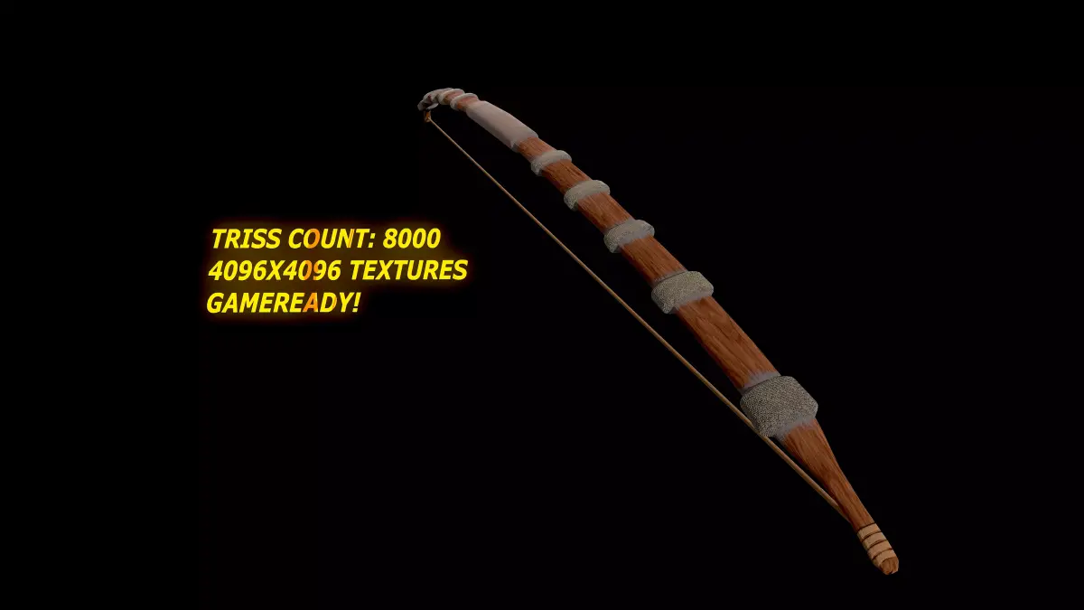 lowpoly Native American bow Low-poly 3D model