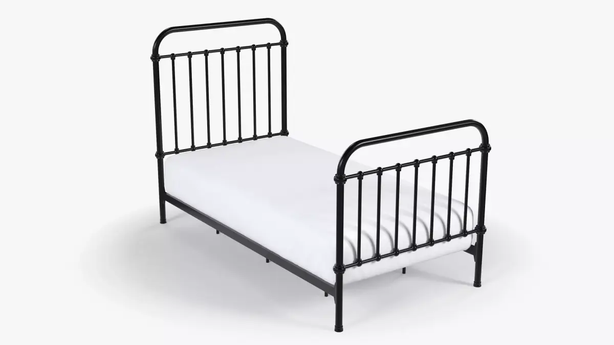 Black Metal Bed 3D model