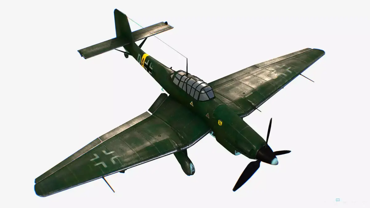 German bomber ground-attack Junkers Ju 87 Stuka Low-poly 3D model
