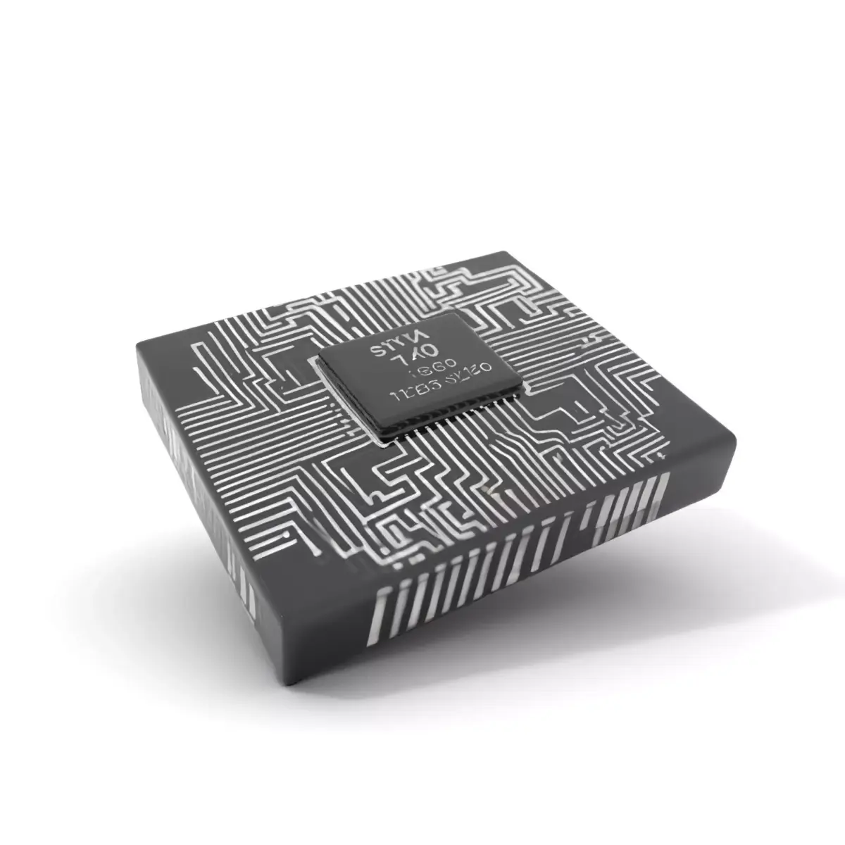 Circuit Chip Metallic model pack Low-poly 3D model