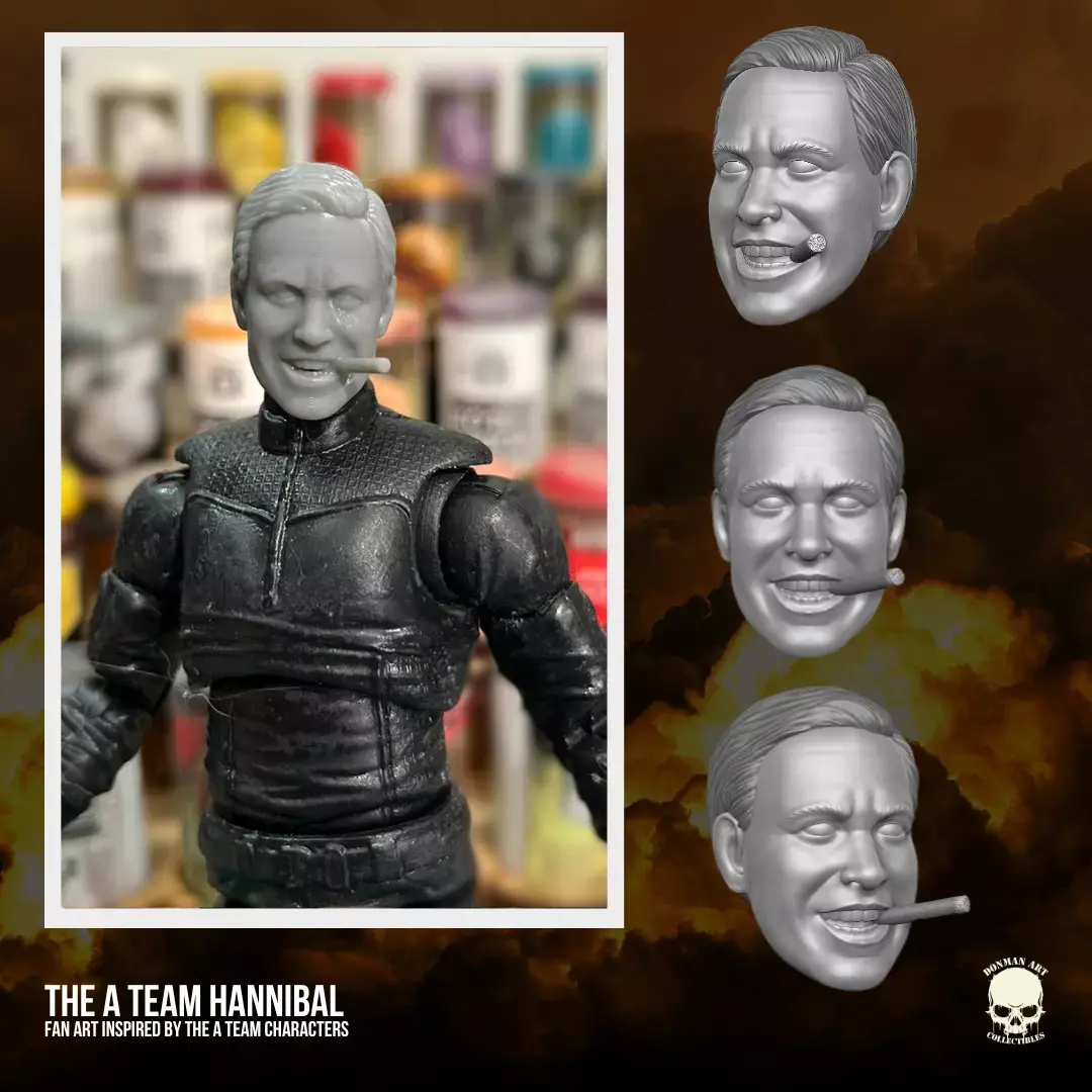 Hannibal The A Team fan art kit 3D printable For Action Figures 3D print model